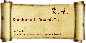 Kenderesi András névjegykártya