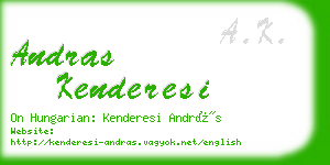 andras kenderesi business card